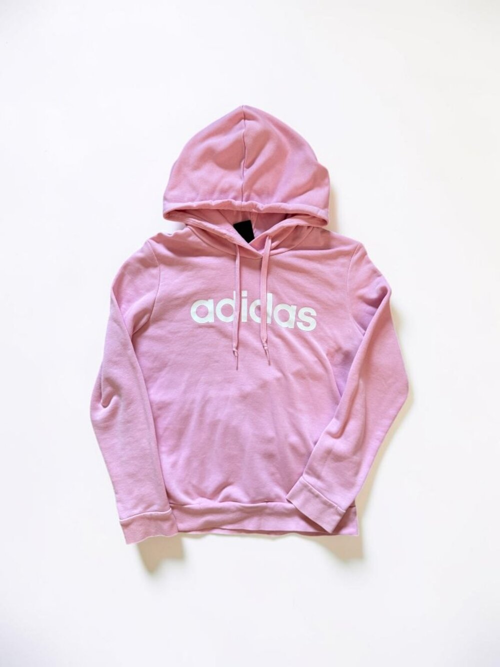 Adidas Pink Logo Hoodie Sweatshirt Size M Pullover Athleisure Casual - Picture 1 of 5